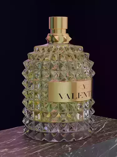 Valentino perfime yellow 3D model product for Advertising