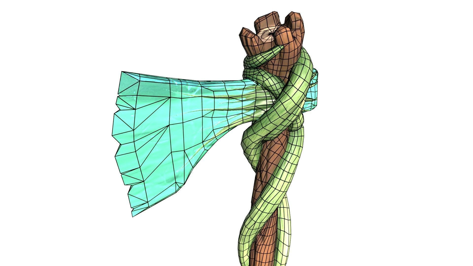 Game-Ready Stylized Fantasy Nature Axe Low-poly 3D model_15