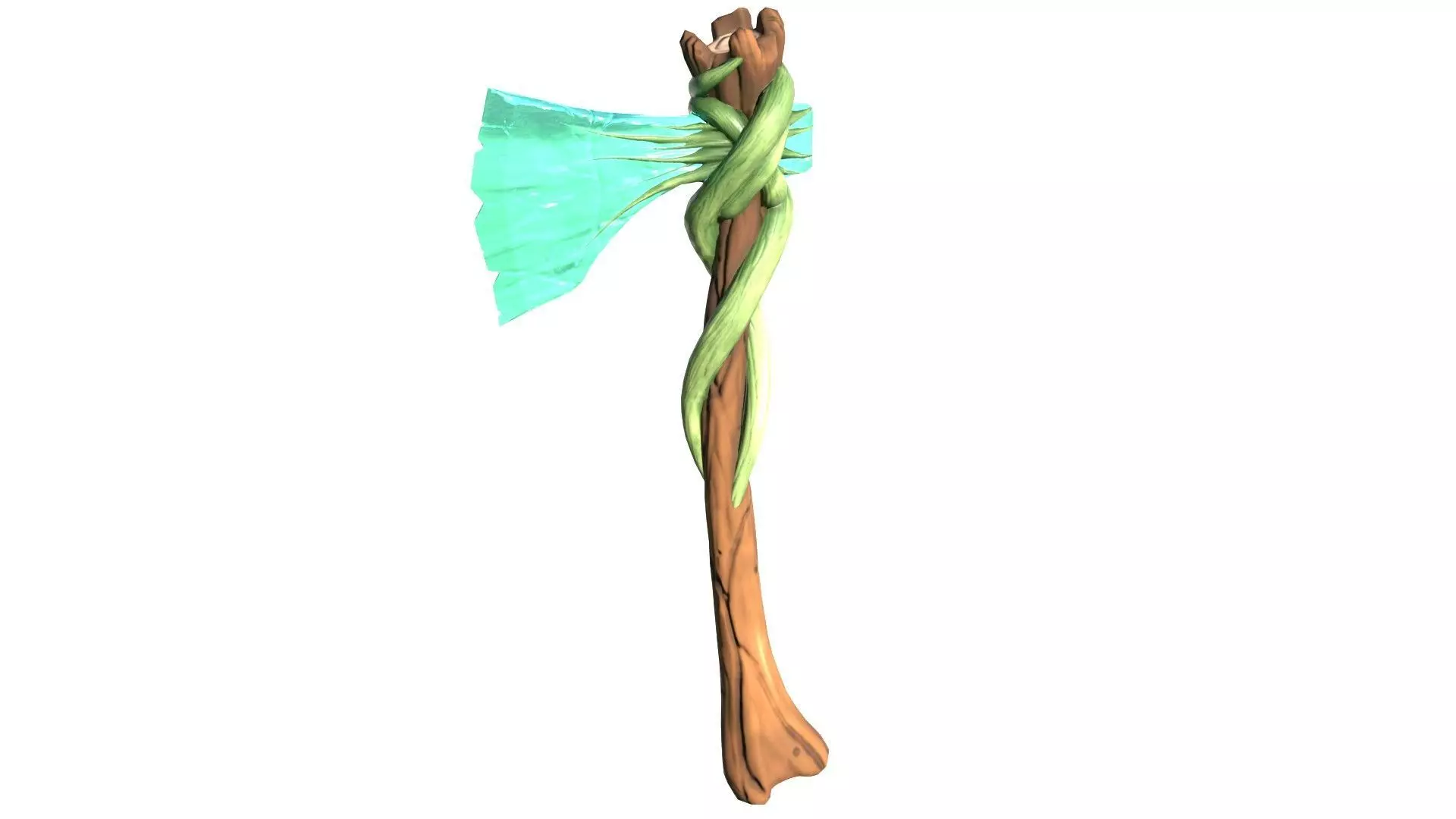 Game-Ready Stylized Fantasy Nature Axe Low-poly 3D model_0