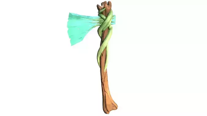 Game-Ready Stylized Fantasy Nature Axe