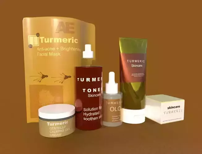 Turmeric Skincare Set 3D Model 