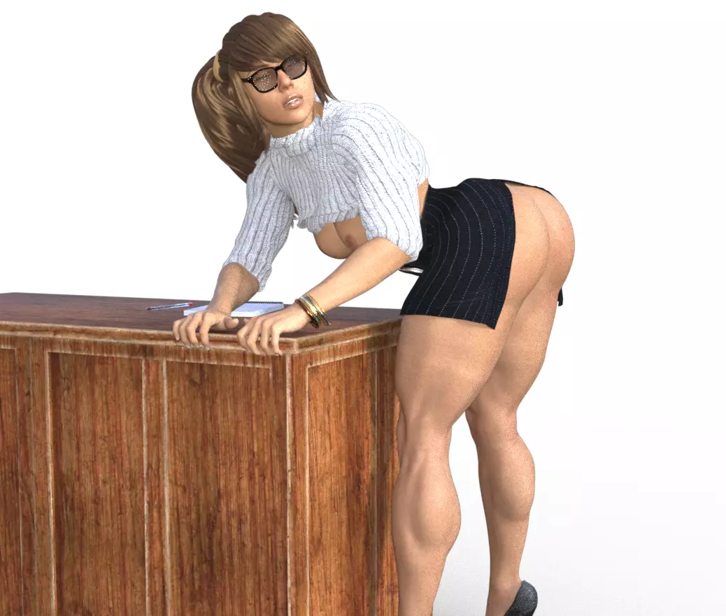  teacher showing lying on desk 3D print model_0