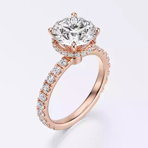 Round cut engagement ring