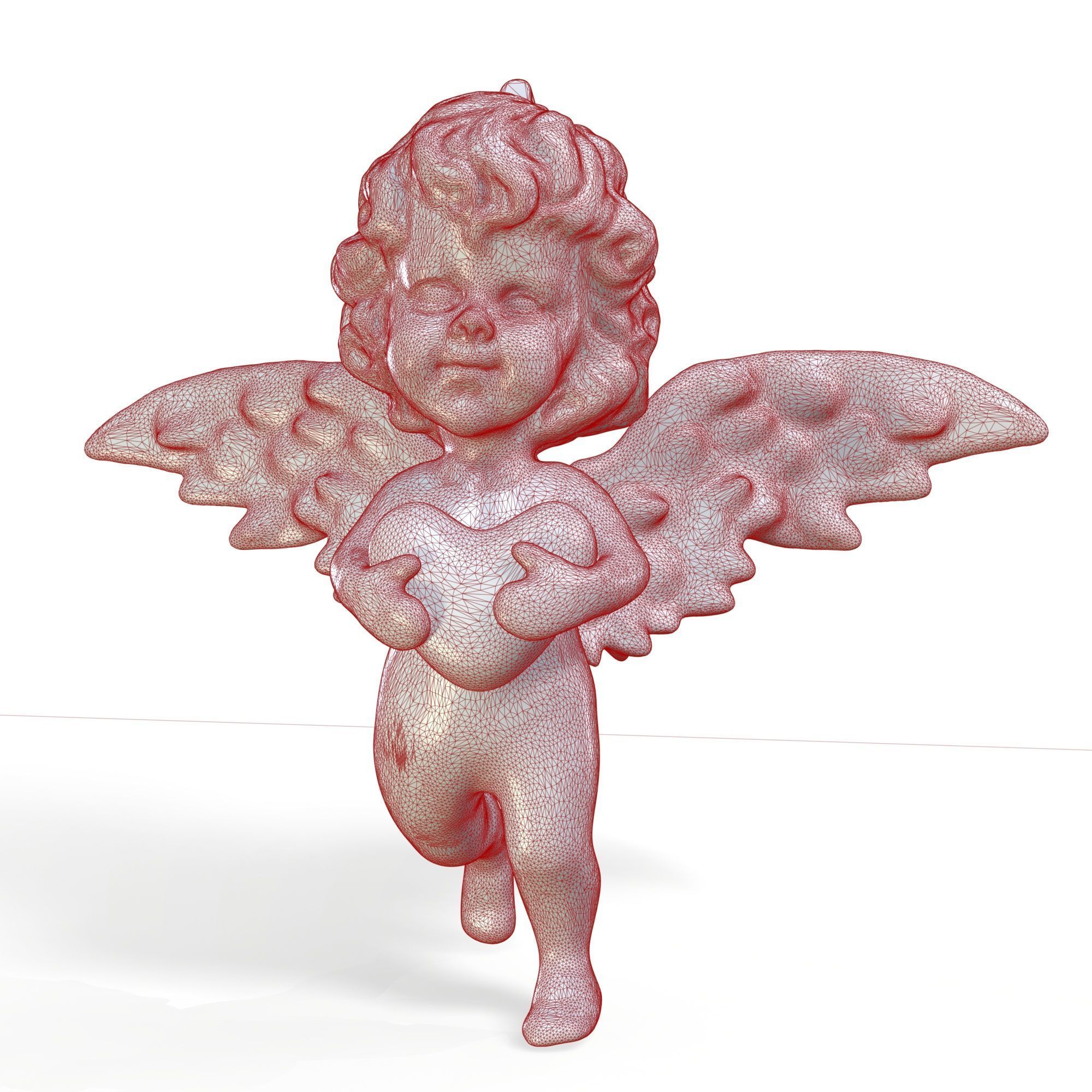 Angel A little angel with a heart 3D print model_5