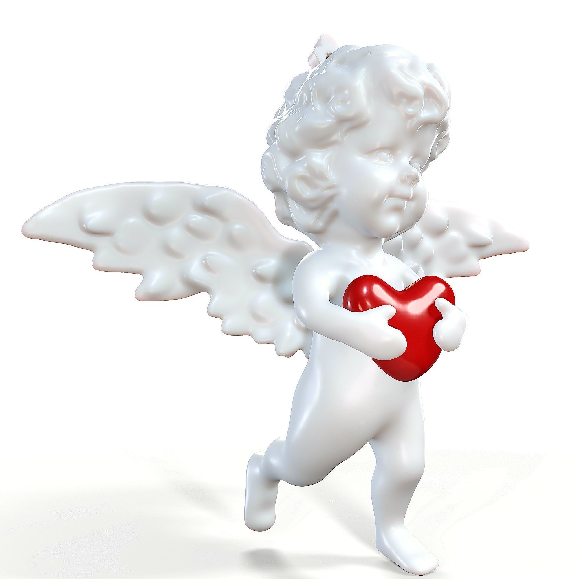 Angel A little angel with a heart 3D print model_2