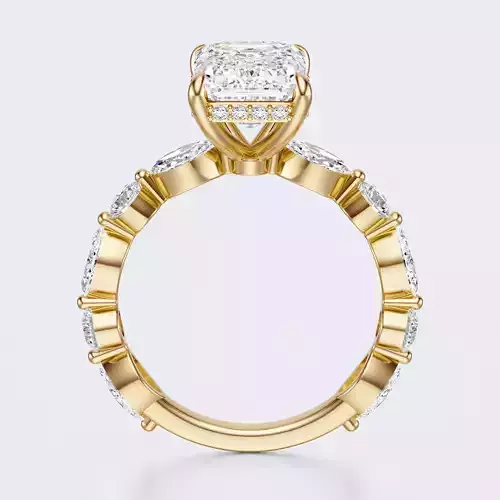 Emerald cut engagement ring