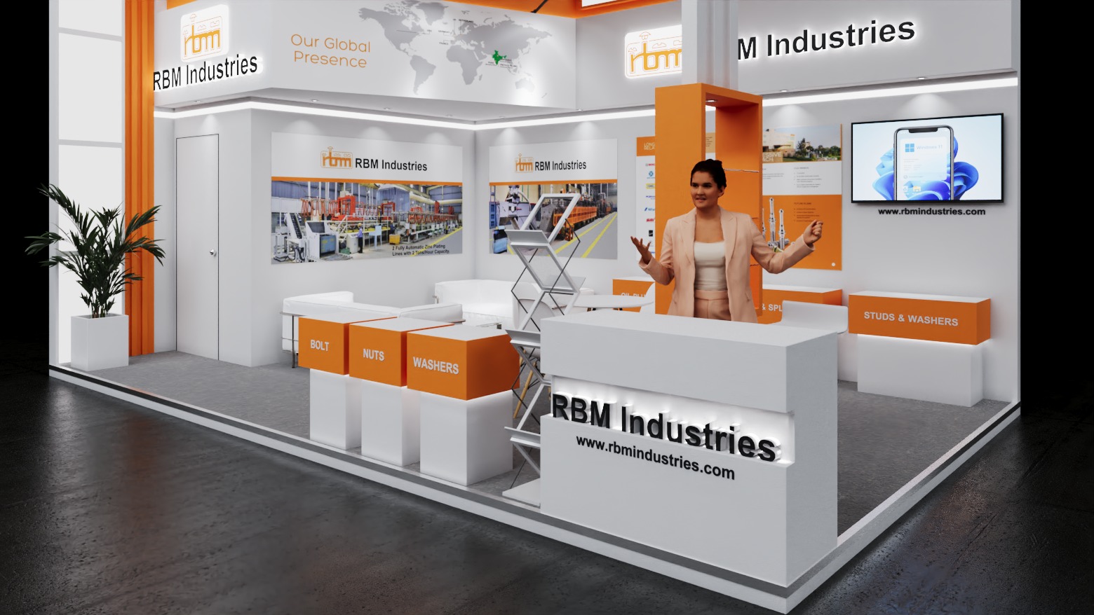 Exhibition Stand 7x4 2Sides D1V1 3D model_4