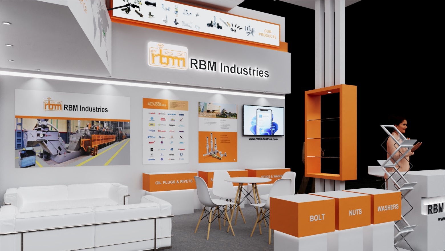 Exhibition Stand 7x4 2Sides D1V1 3D model_3