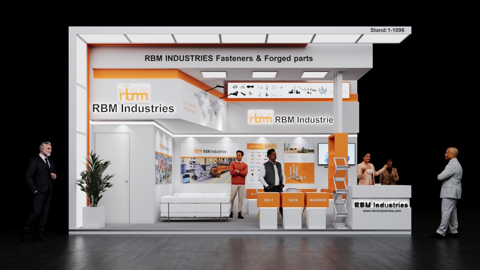 Exhibition Stand 7x4 2Sides D1V1 3D model_1