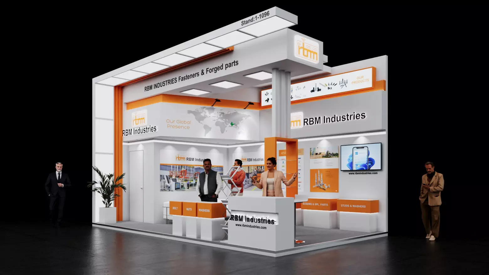 Exhibition Stand 7x4 2Sides D1V1 3D model_0