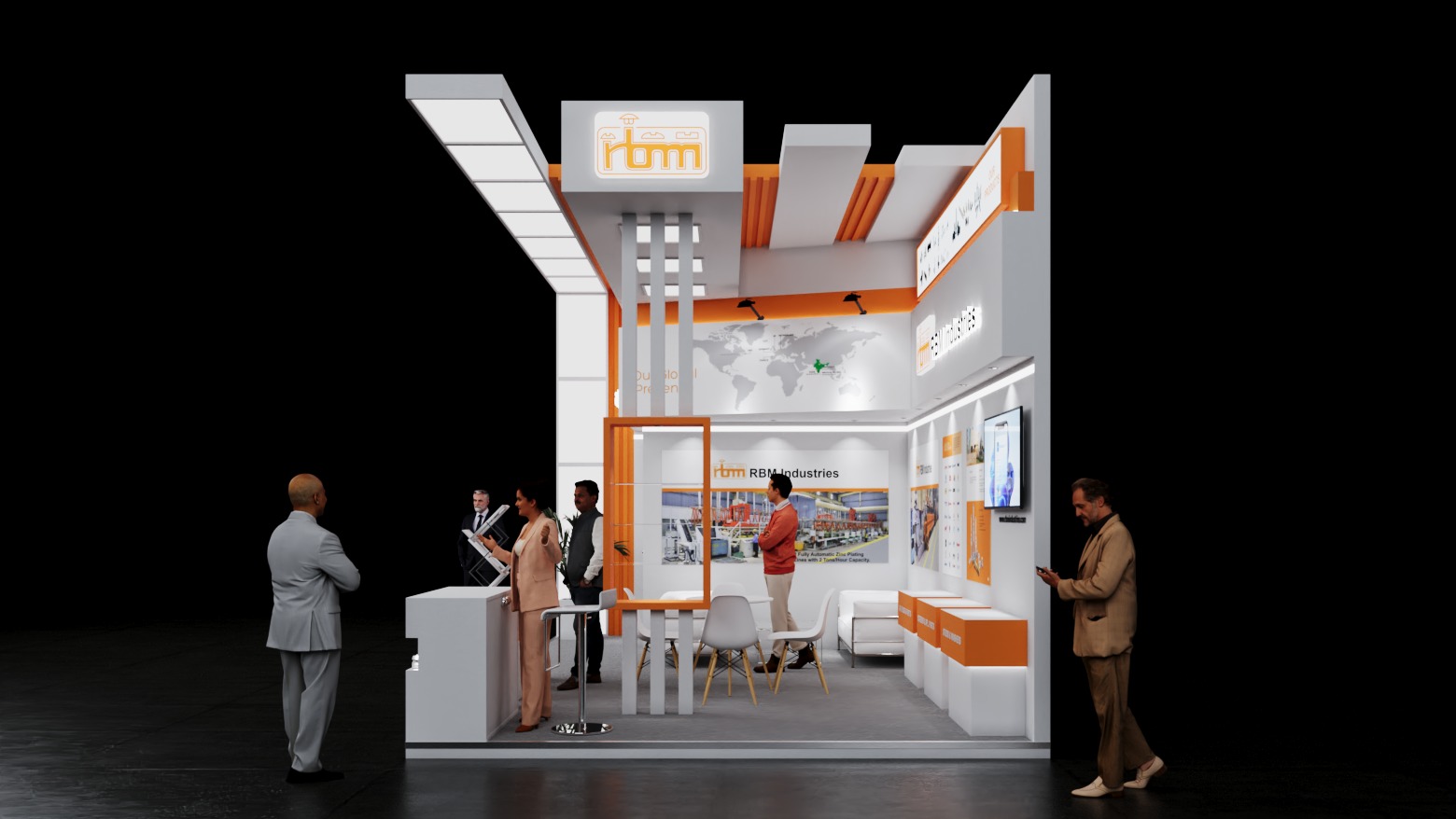 Exhibition Stand 7x4 2Sides D1V1 3D model_2