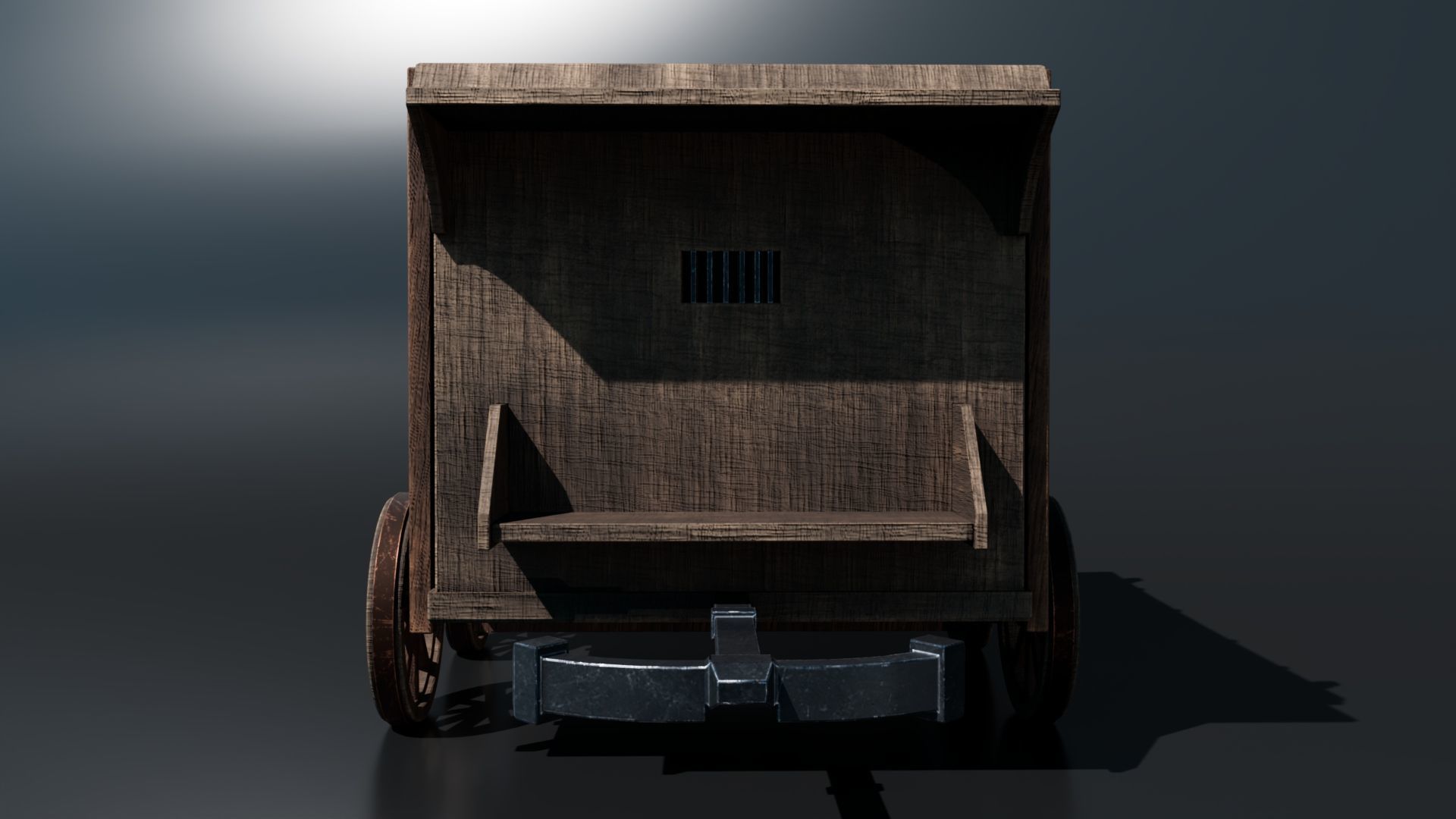 Medieval Carriage Low-poly 3D model_4