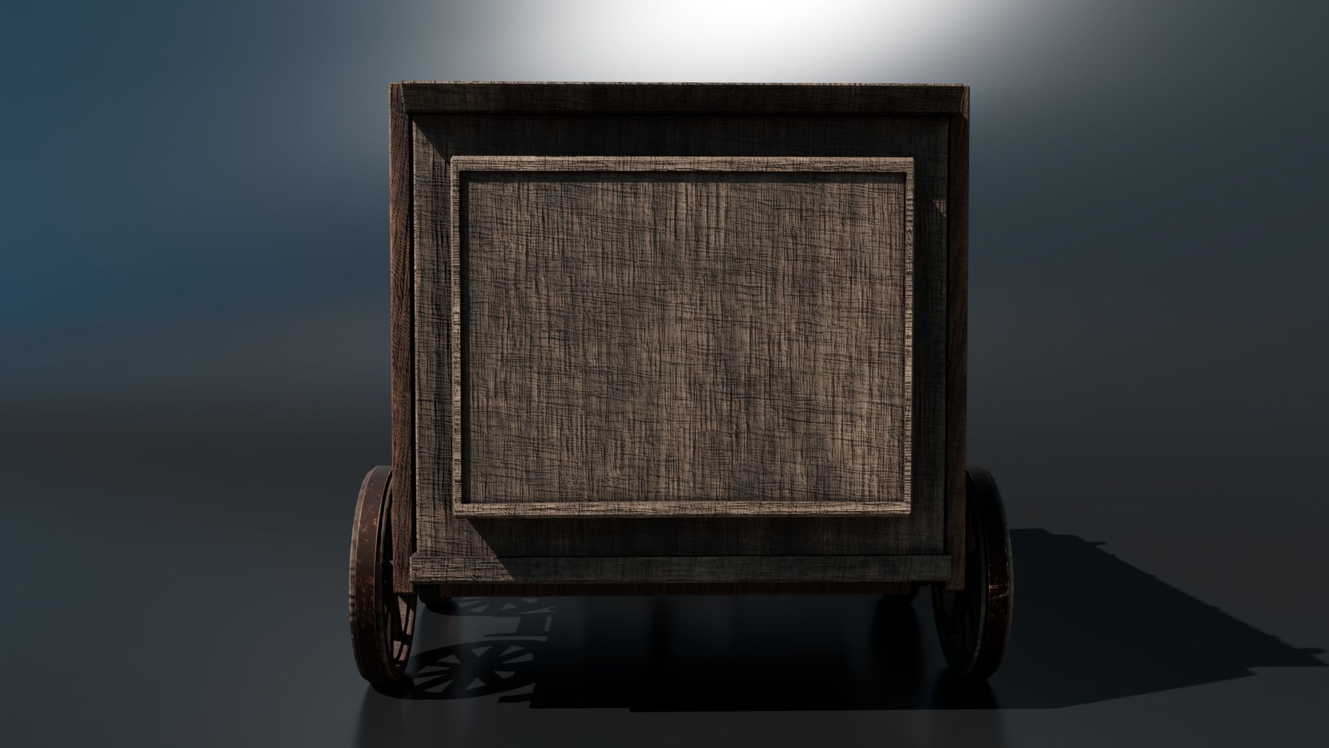 Medieval Carriage Low-poly 3D model_3