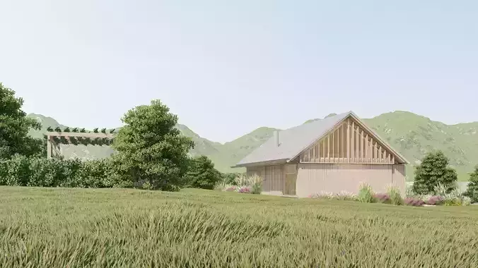 Collection of three Wooden Vacation Cabins