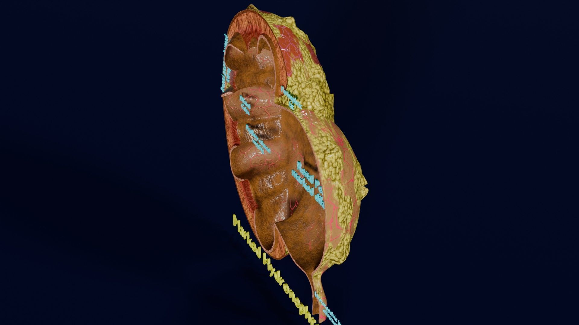 Hydronephrosis marked kidney renal Low-poly 3D model_52