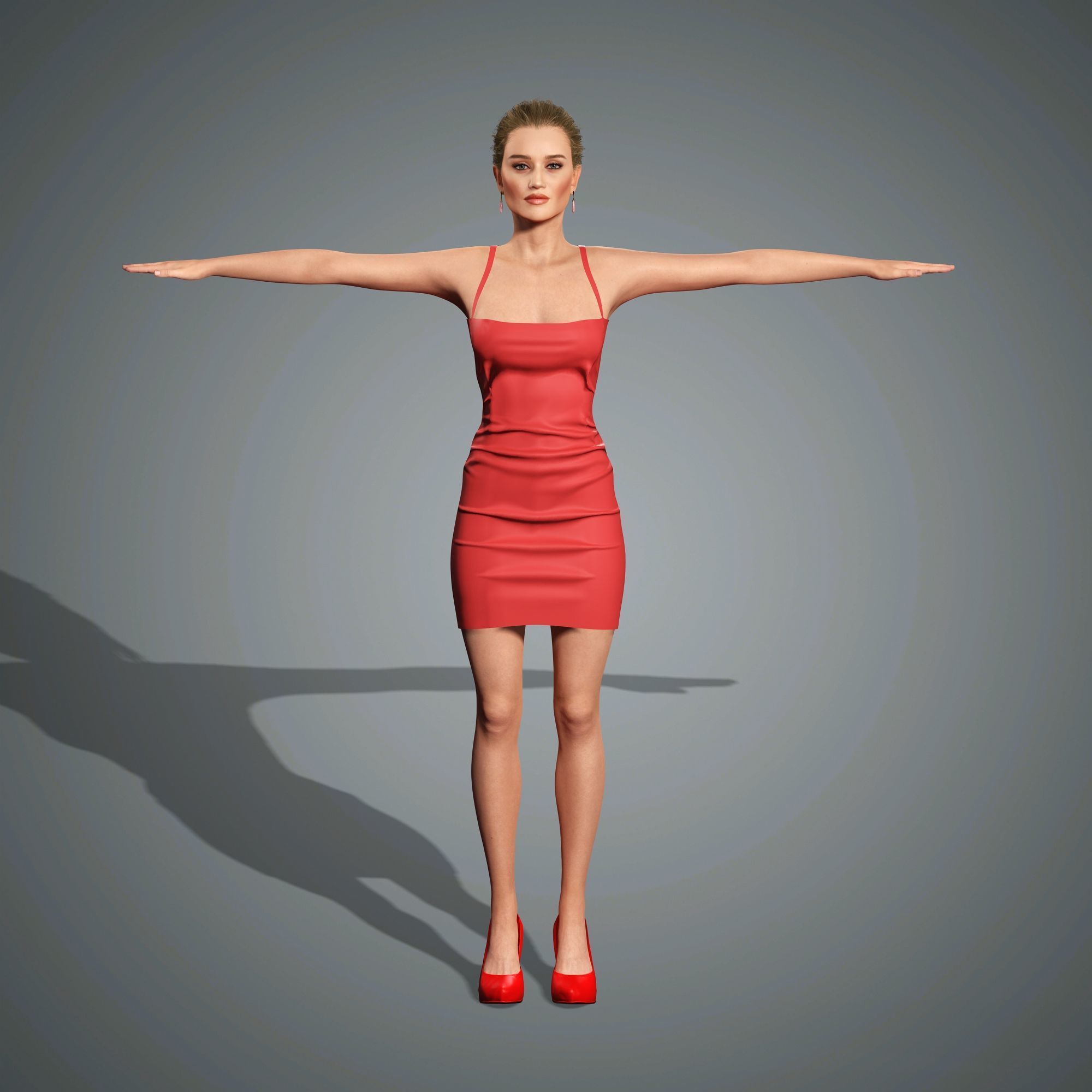 Rosie Huntington Character 3D Model Low-poly 3D model_11