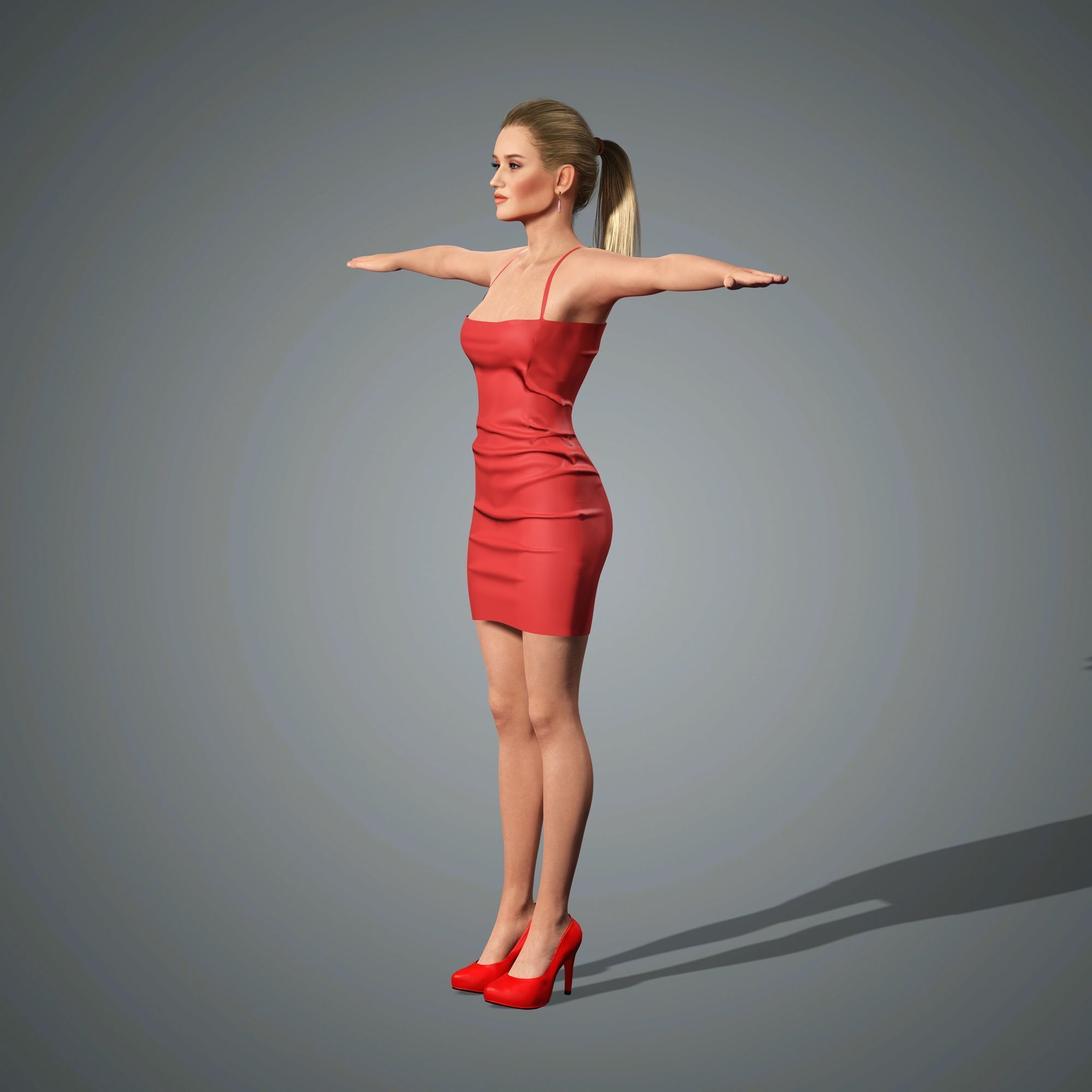 Rosie Huntington Character 3D Model Low-poly 3D model_12