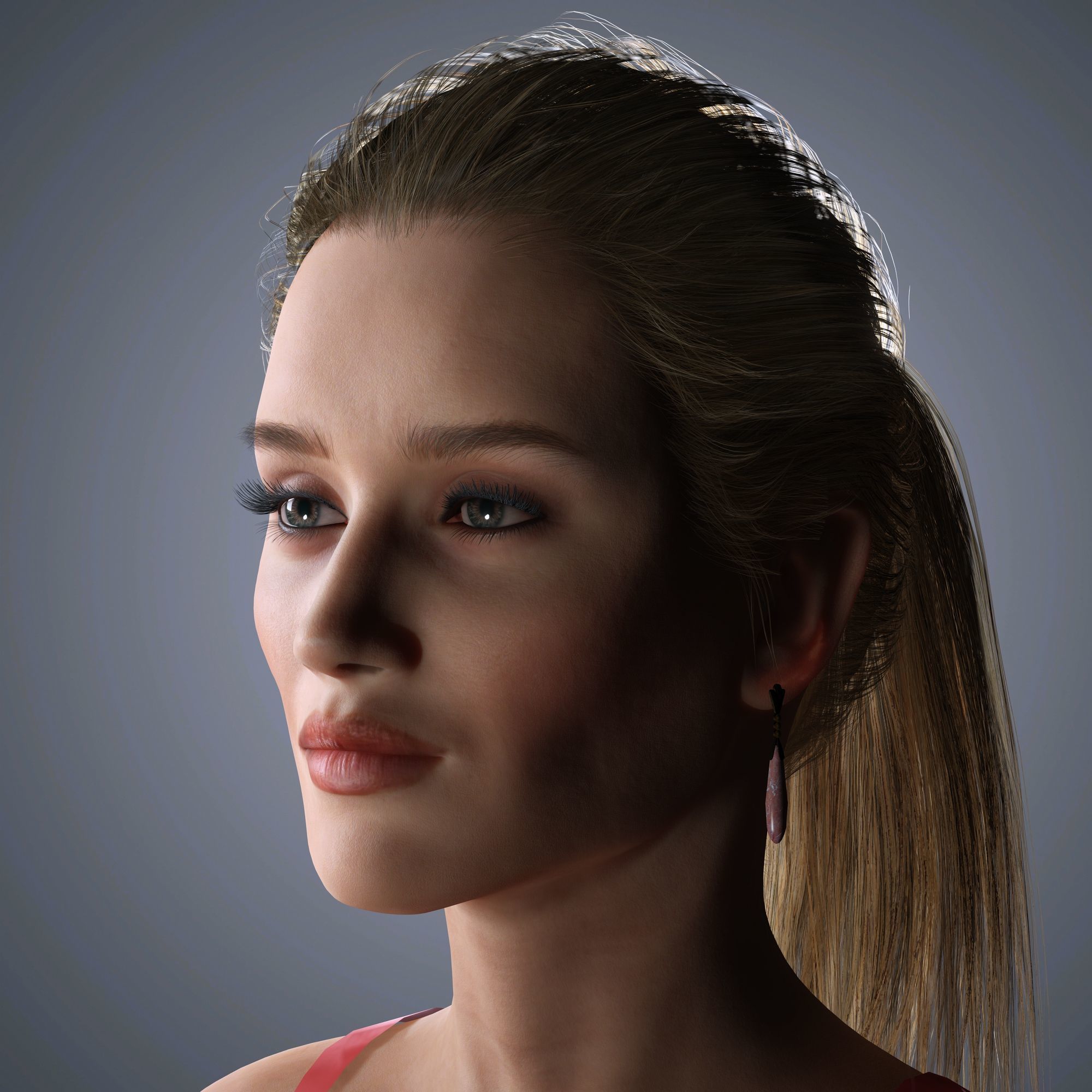 Rosie Huntington Character 3D Model Low-poly 3D model_1