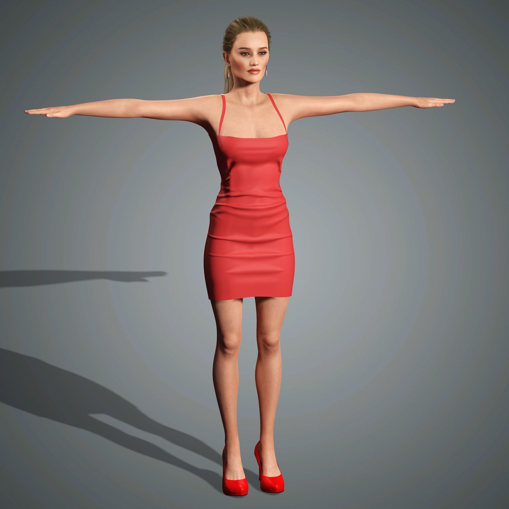 Rosie Huntington Character 3D Model Low-poly 3D model_14