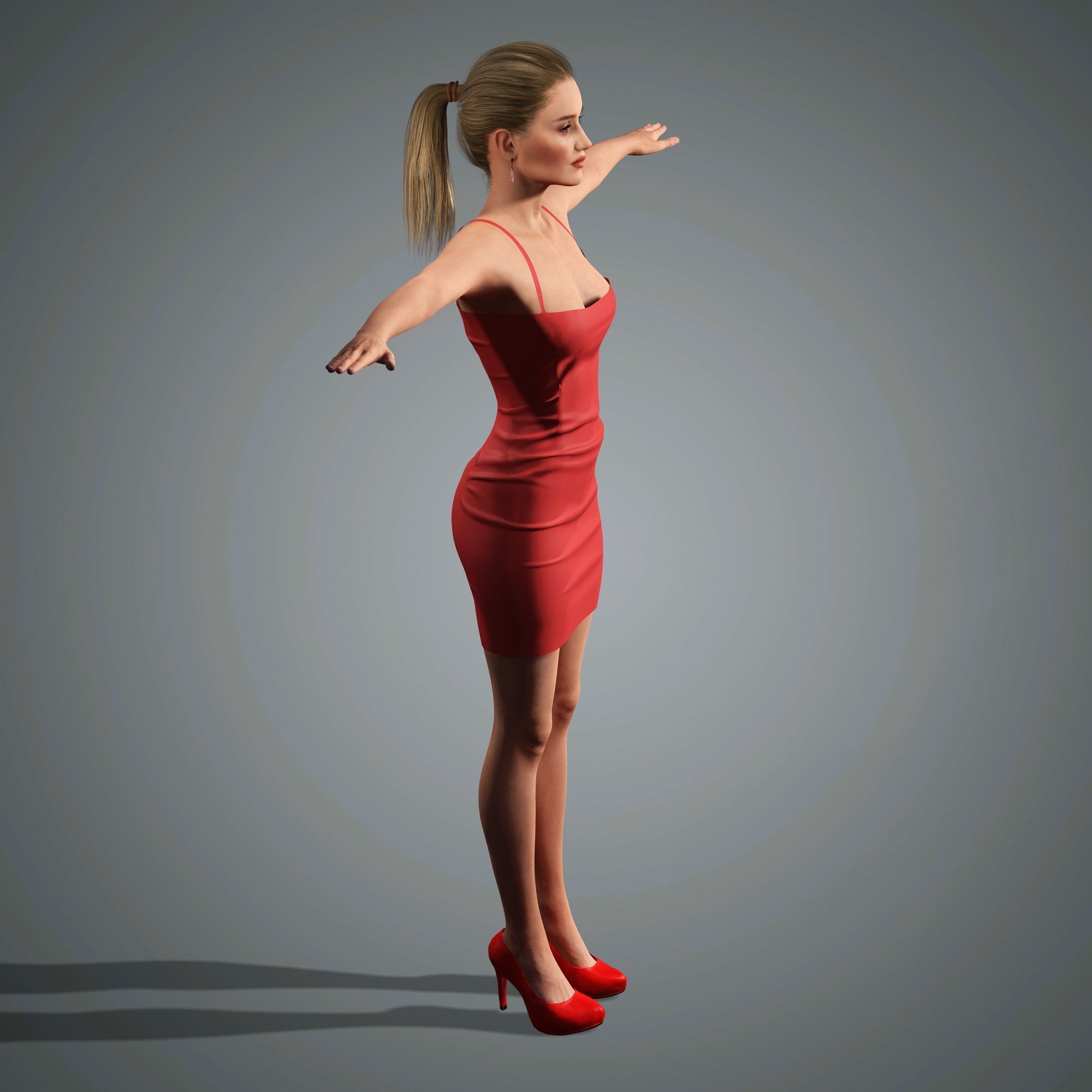 Rosie Huntington Character 3D Model Low-poly 3D model_15