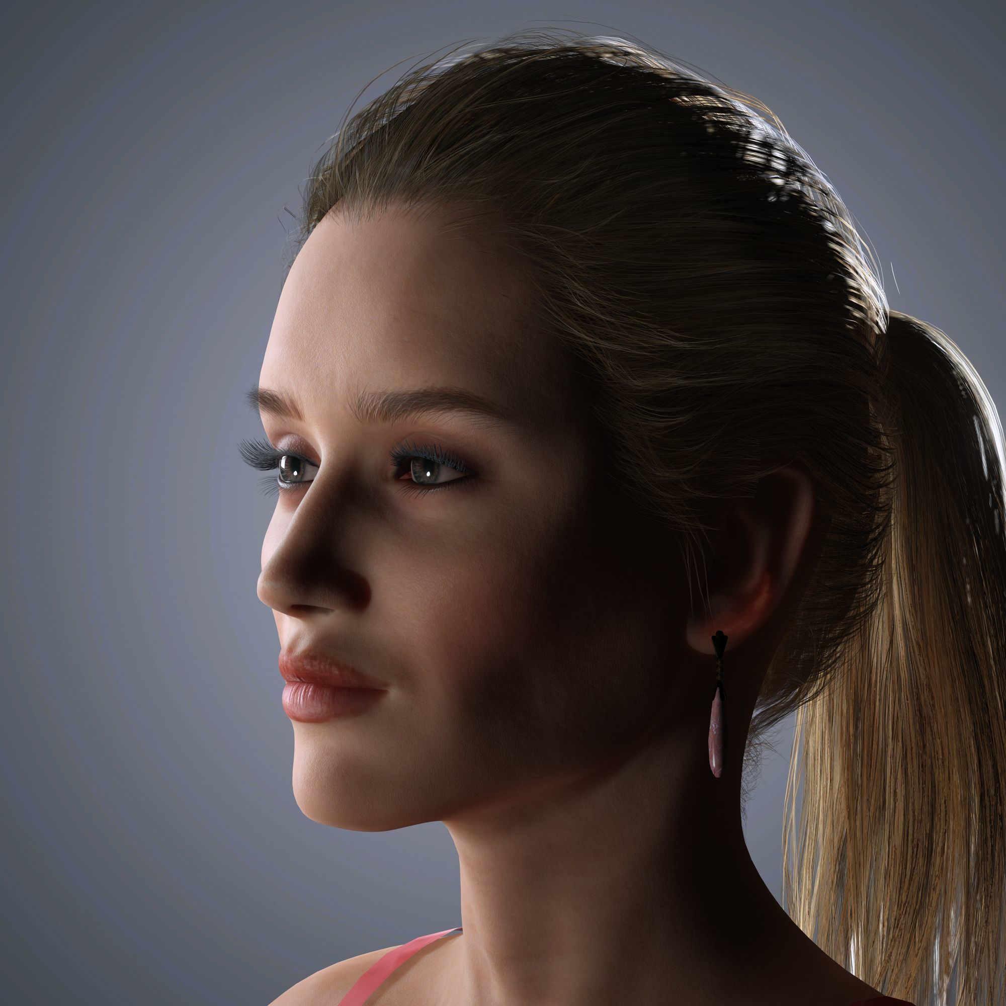 Rosie Huntington Character 3D Model Low-poly 3D model_2