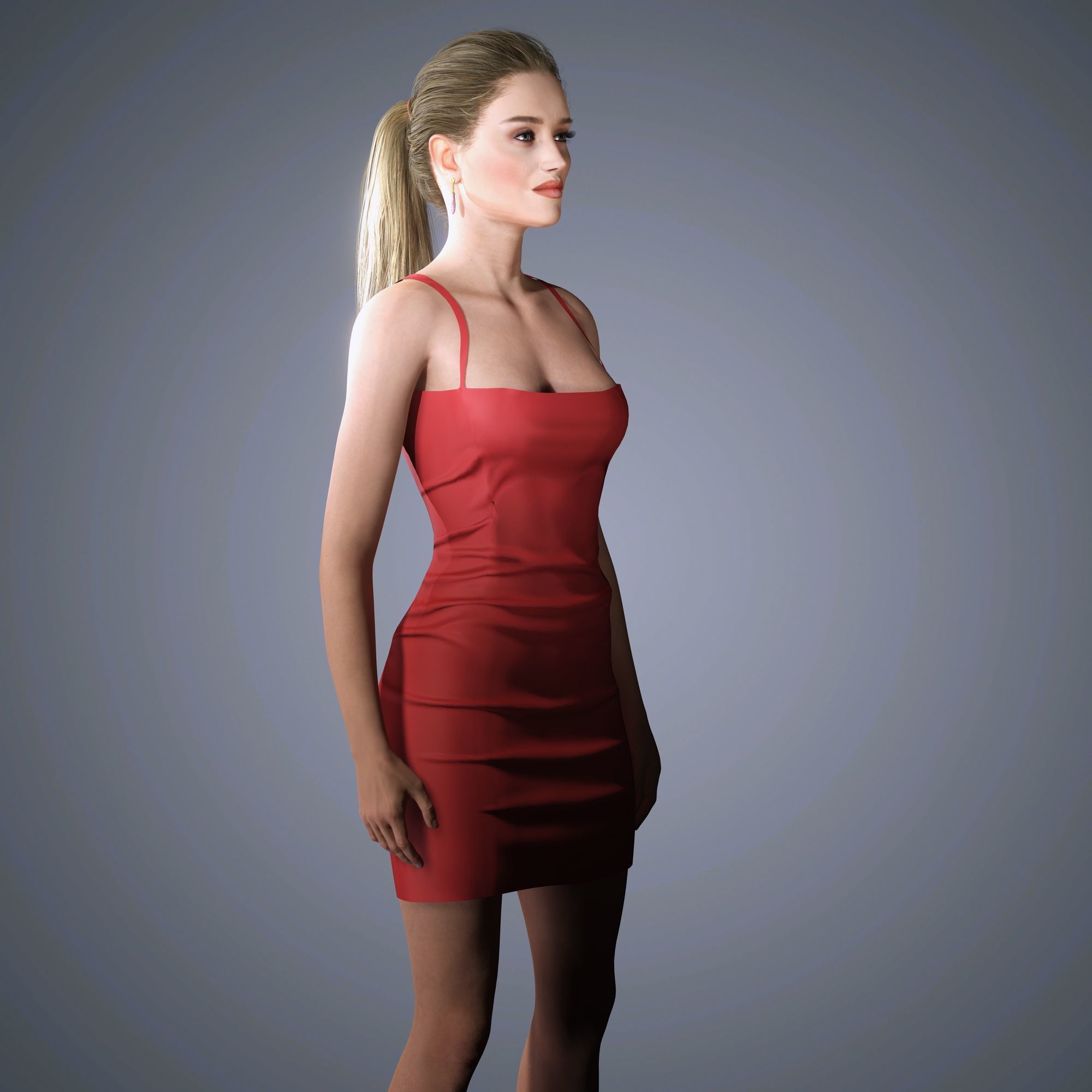 Rosie Huntington Character 3D Model Low-poly 3D model_10
