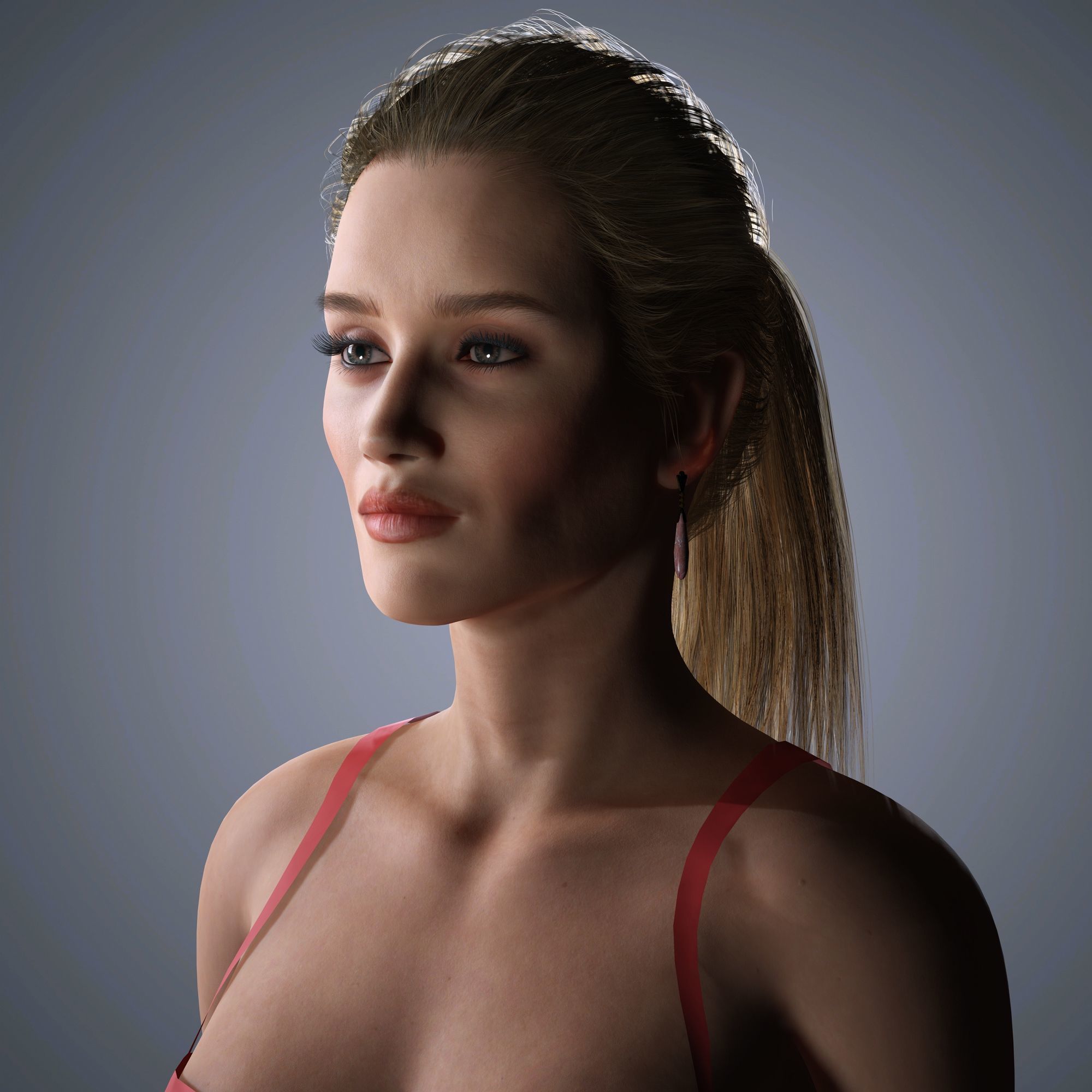 Rosie Huntington Character 3D Model Low-poly 3D model_5