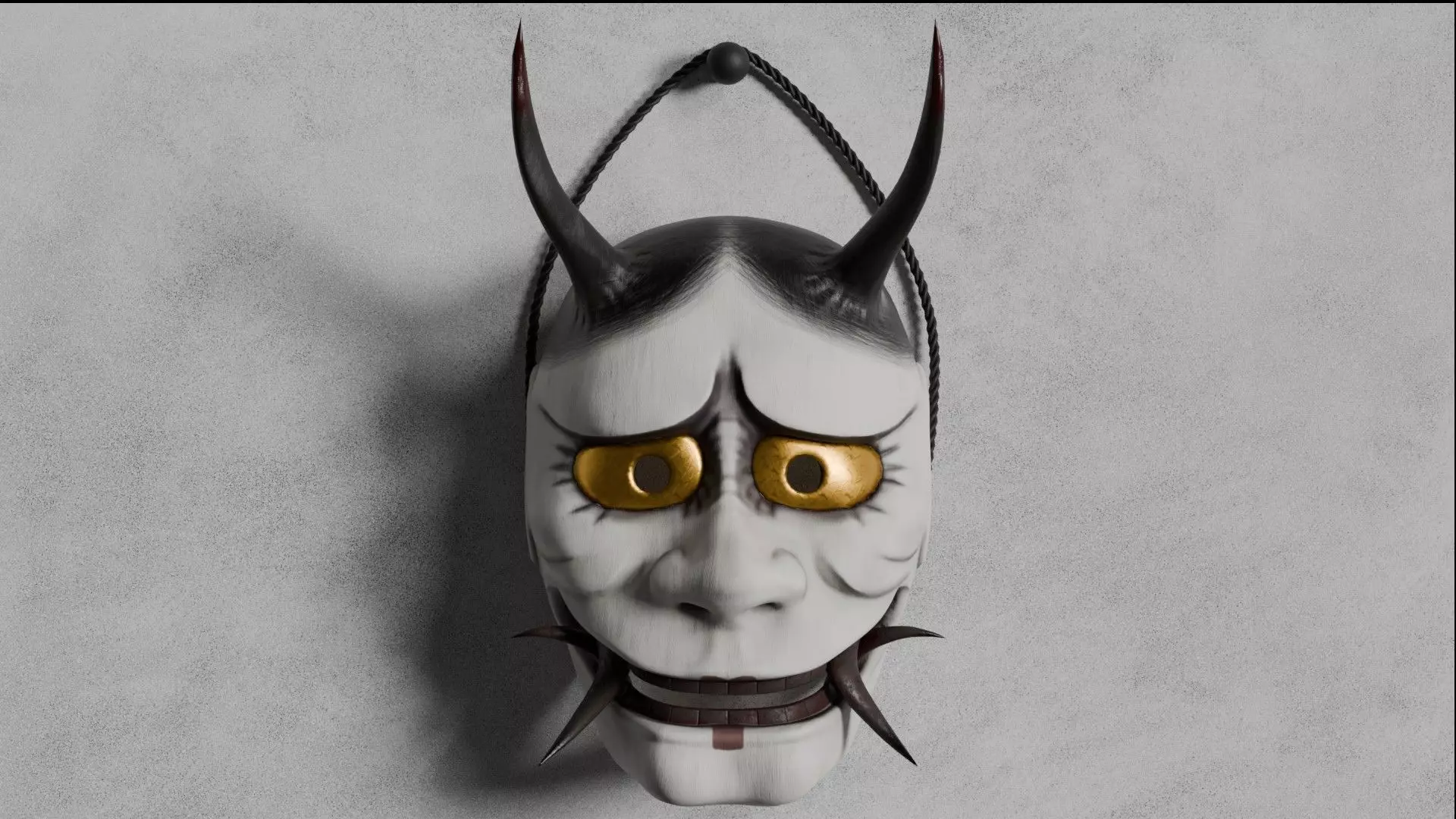 Hanya mask theatre Noh japanese theatre 3D model