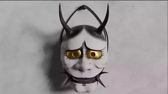 Hanya mask theatre Noh japanese  theatre  3D model