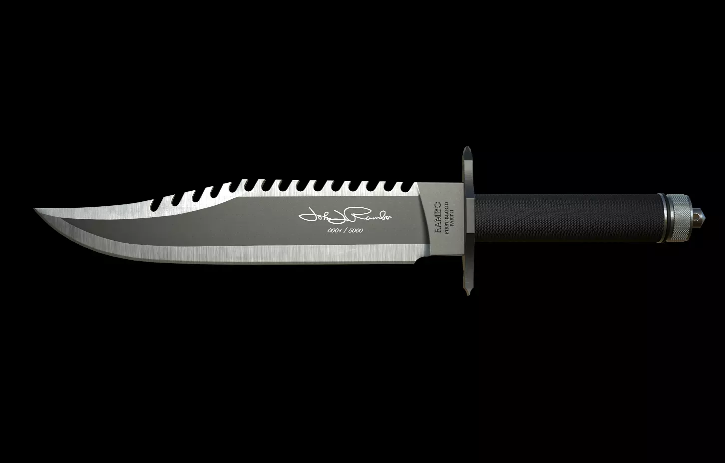 Rambo Knife - Several versions Low-poly 3D model