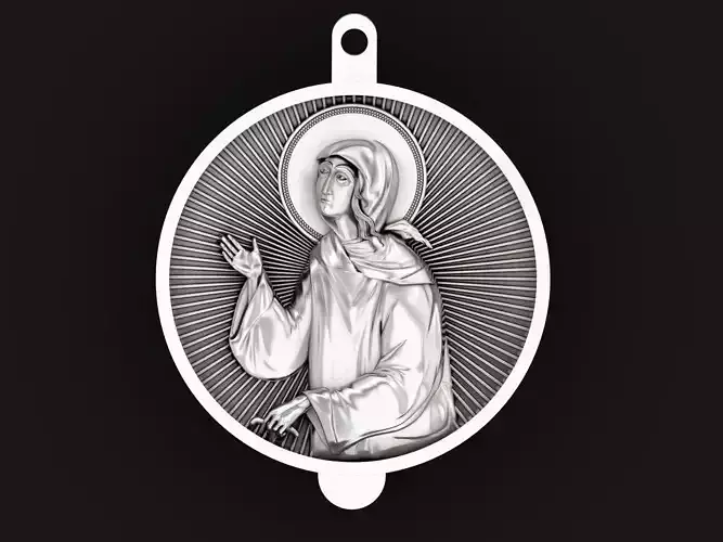 icon amulet Xenia of Petersburg 1483 3D print model