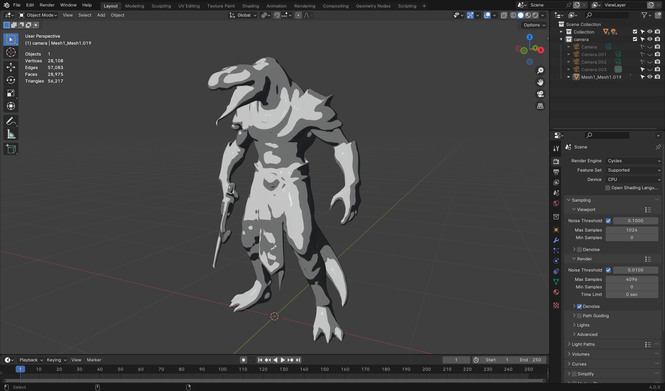 Lizard-Warrior 3D Model  Fantasy Reptilian Fighter Character Low-poly 3D model_9
