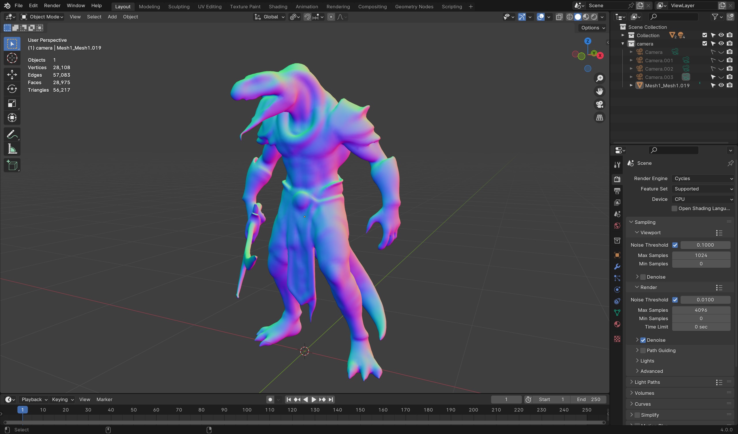 Lizard-Warrior 3D Model  Fantasy Reptilian Fighter Character Low-poly 3D model_8