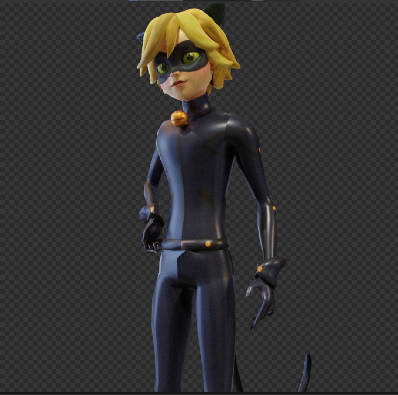 Cat Noir Miraculous Low Poly Low-poly 3D model_21