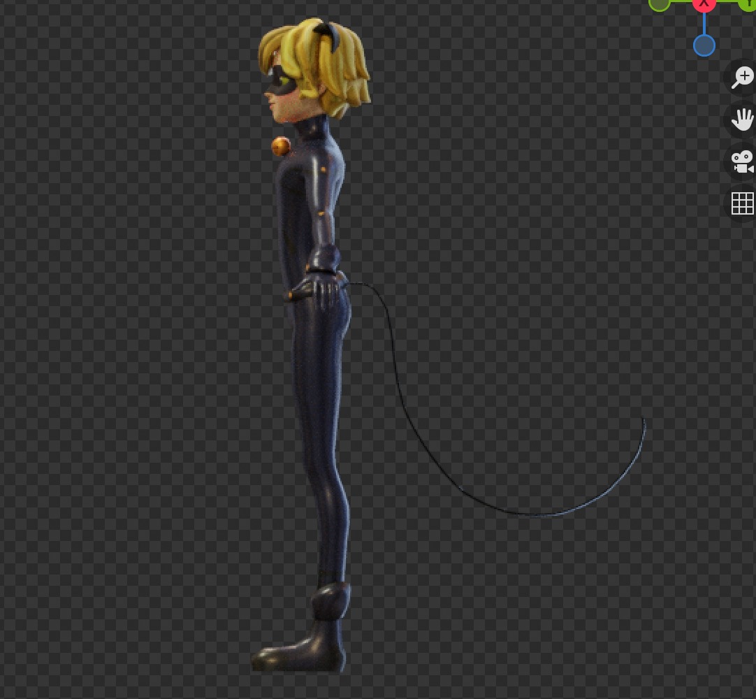 Cat Noir Miraculous Low Poly Low-poly 3D model_13