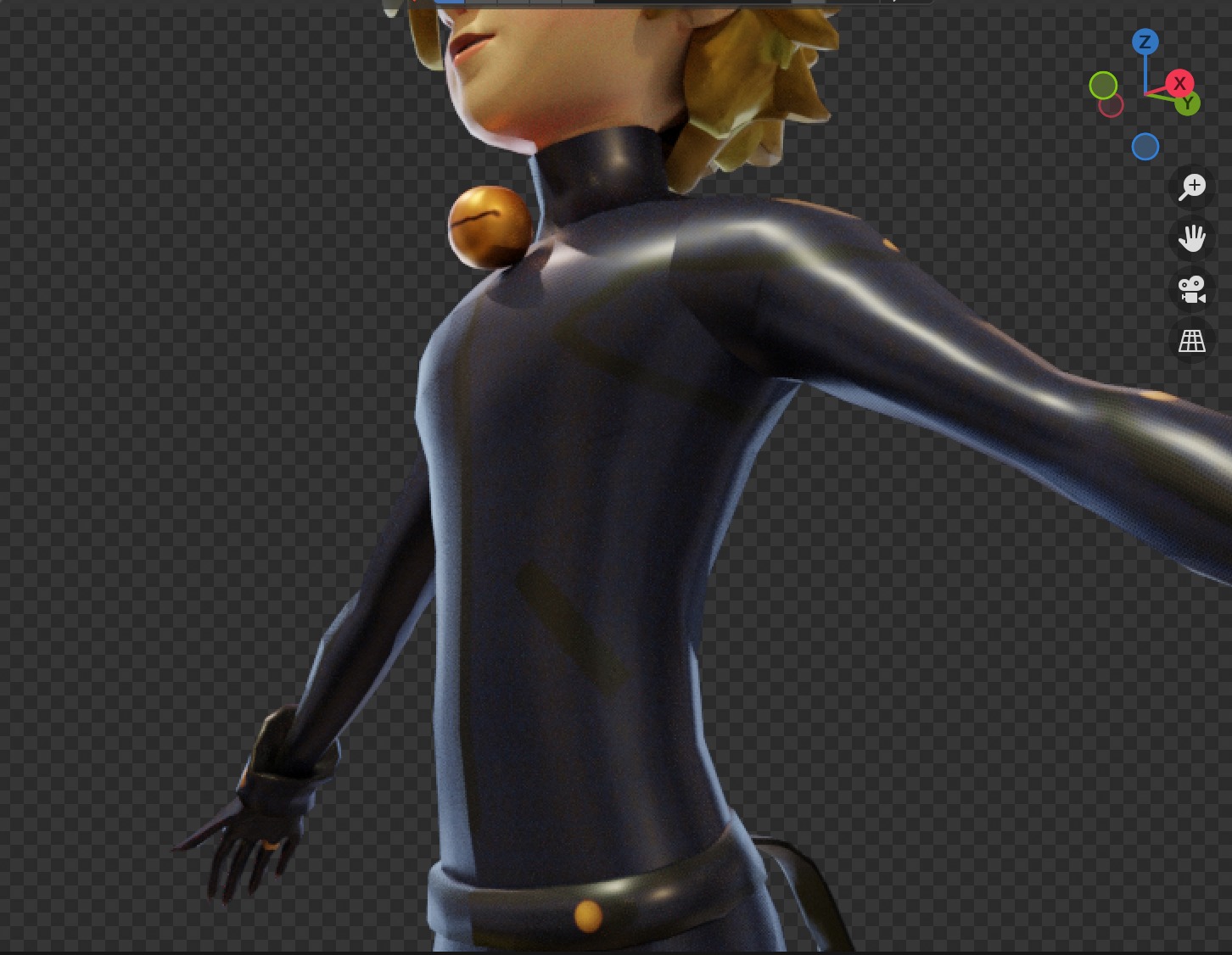 Cat Noir Miraculous Low Poly Low-poly 3D model_17