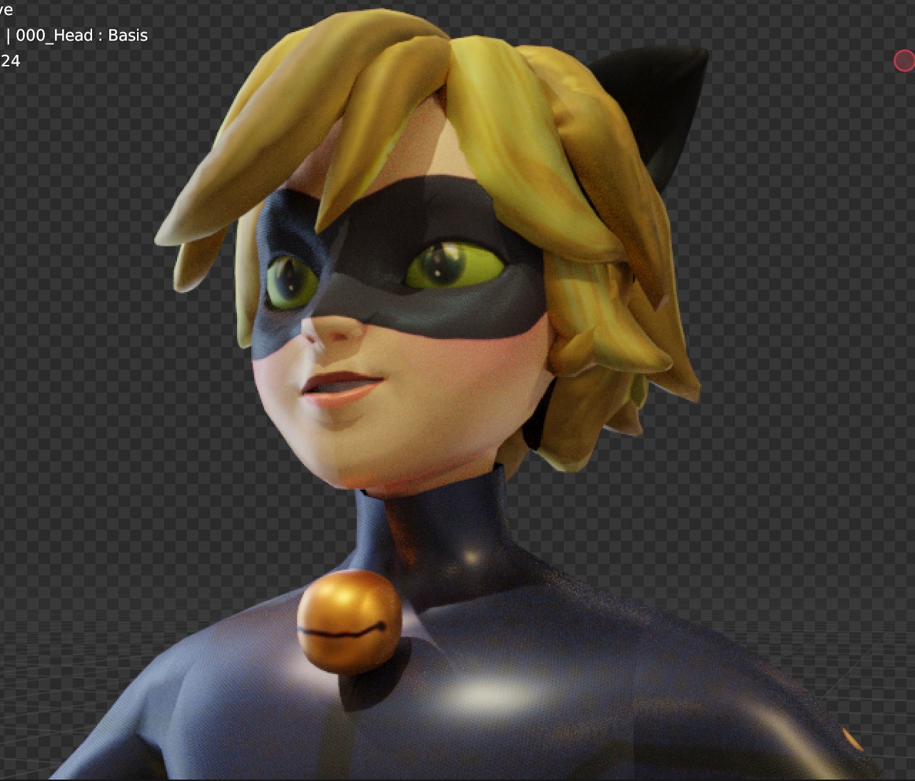 Cat Noir Miraculous Low Poly Low-poly 3D model_4