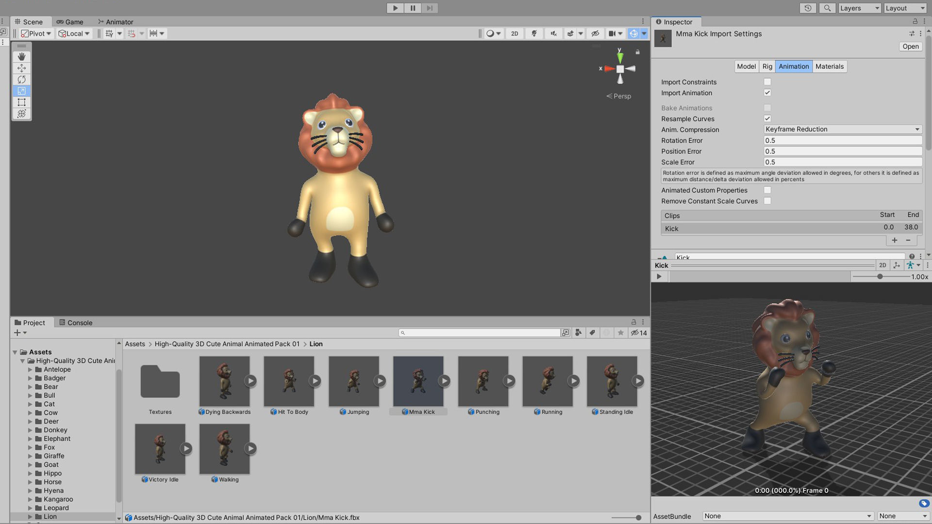 High-Quality 3D Cute Lion - Animated for Games  Low-poly 3D model_3