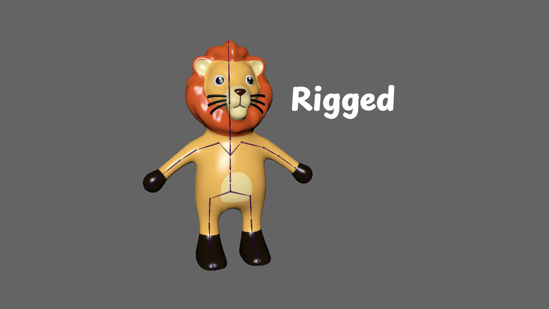 High-Quality 3D Cute Lion - Animated for Games  Low-poly 3D model_4