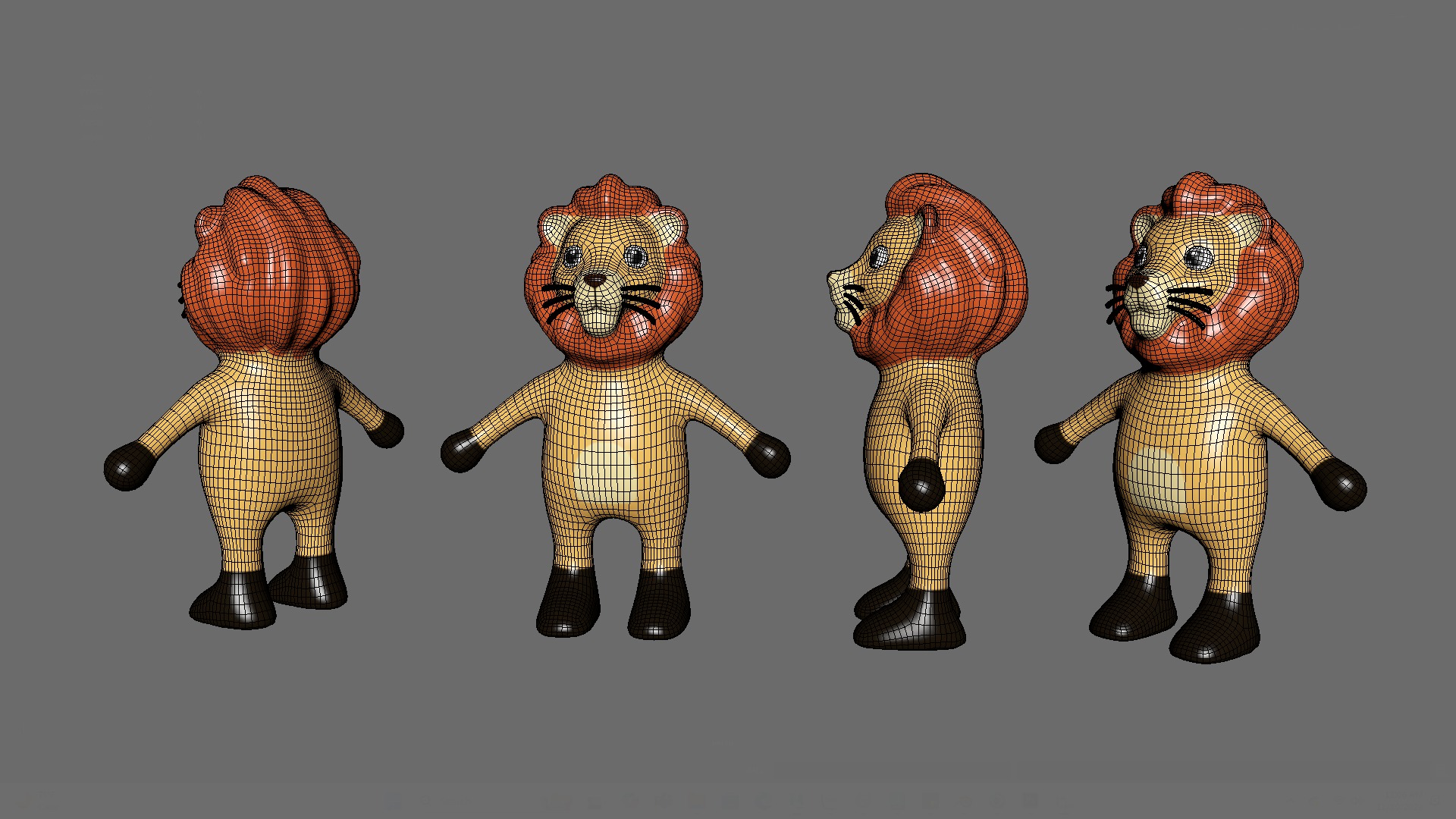 High-Quality 3D Cute Lion - Animated for Games  Low-poly 3D model_13
