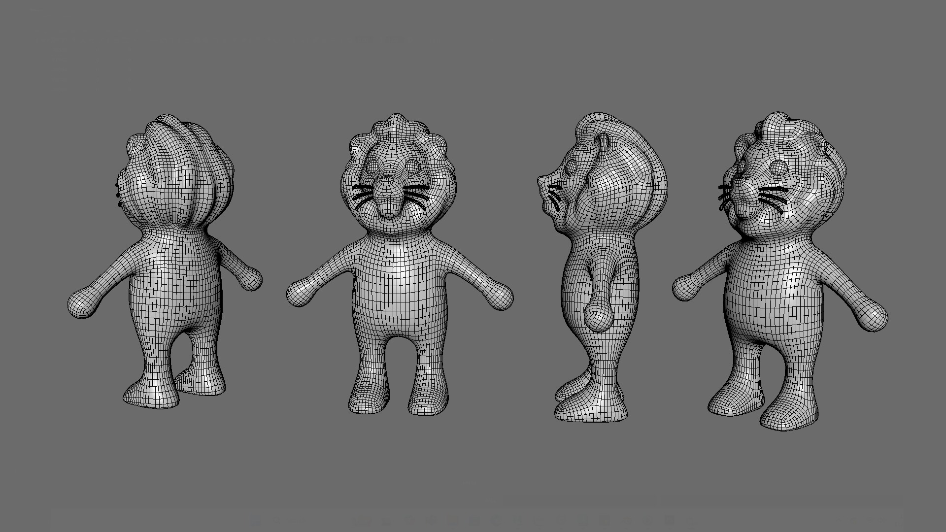 High-Quality 3D Cute Lion - Animated for Games  Low-poly 3D model_10