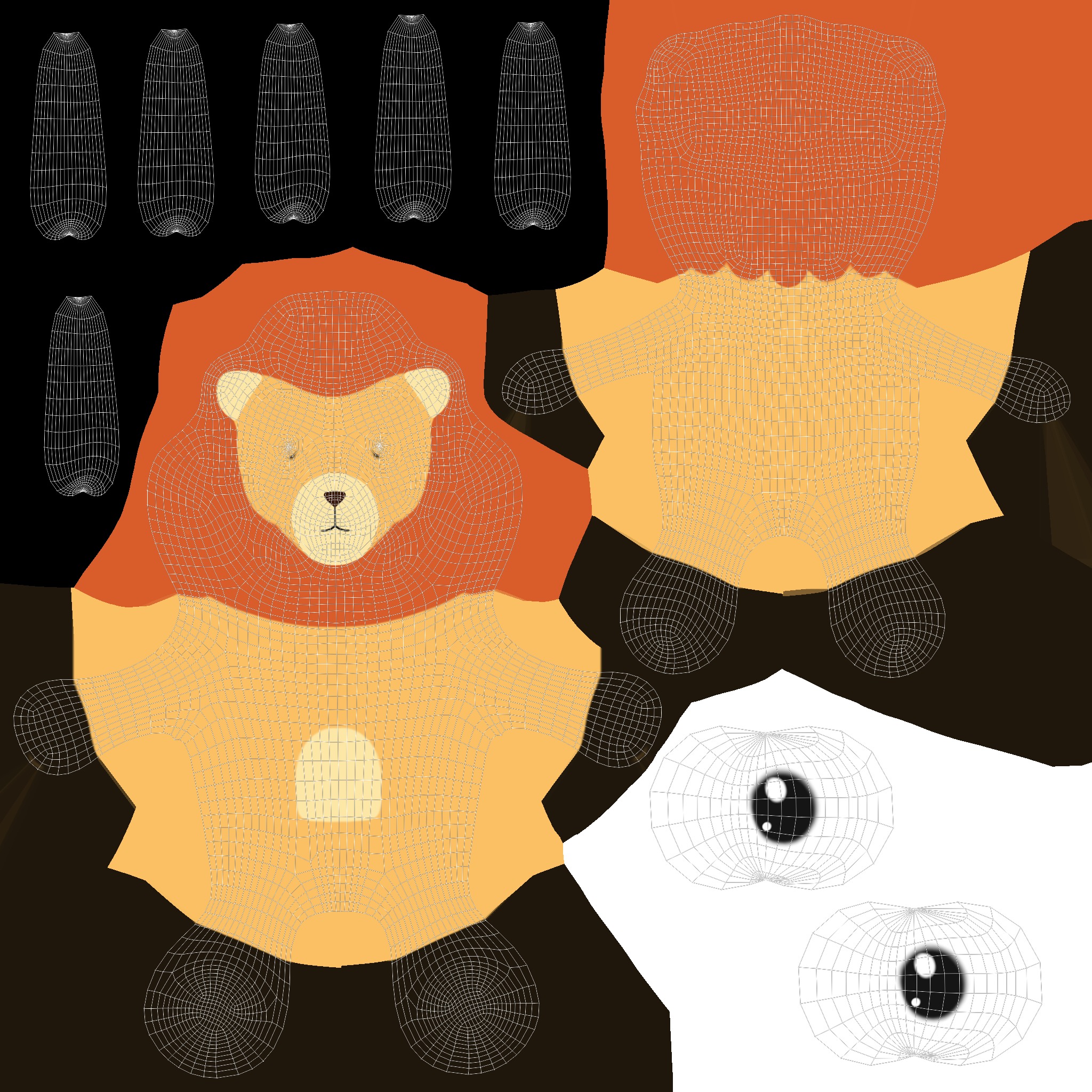 High-Quality 3D Cute Lion - Animated for Games  Low-poly 3D model_14