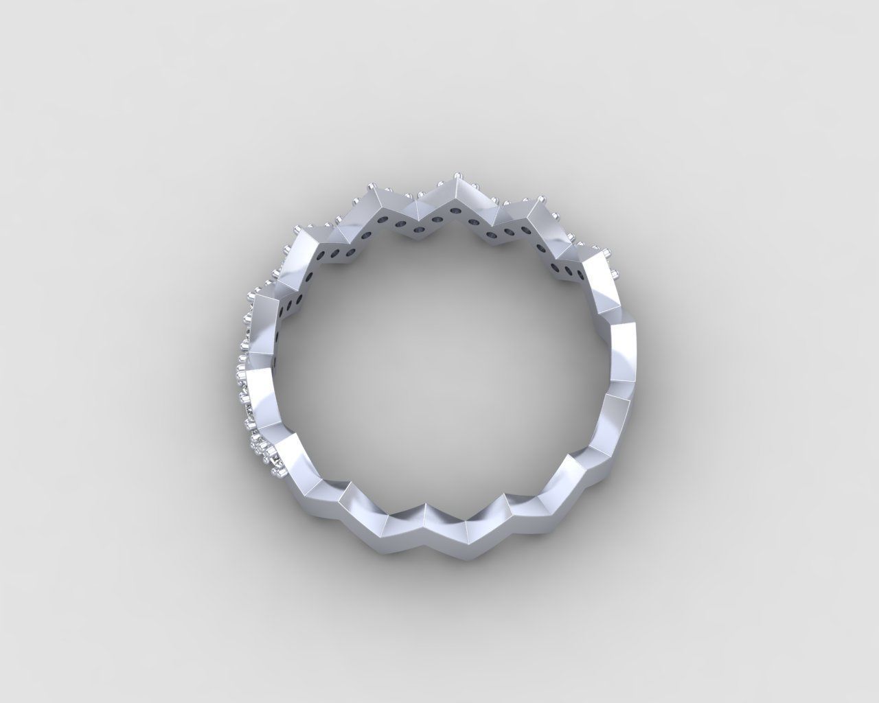 Minimal Zigzag ring 142-MW 3D print model_21