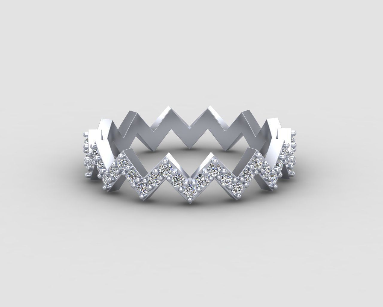 Minimal Zigzag ring 142-MW 3D print model_18