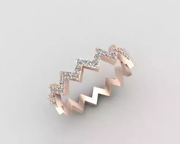 Minimal Zigzag ring 142-MW 3D print model