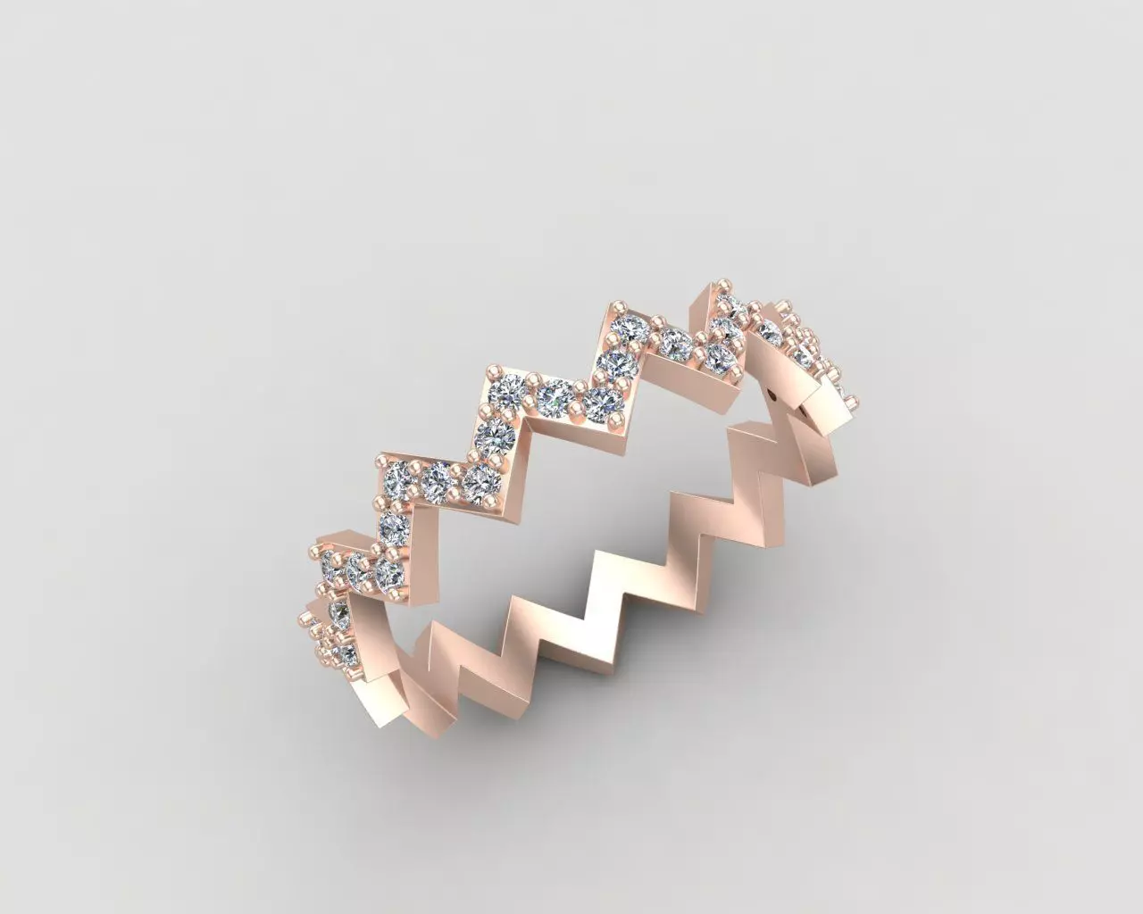Minimal Zigzag ring 142-MW 3D print model_0