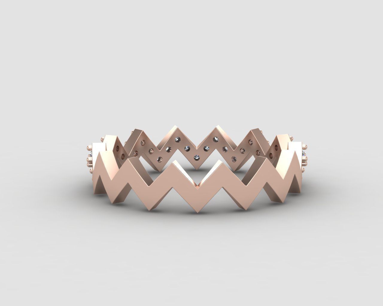 Minimal Zigzag ring 142-MW 3D print model_8