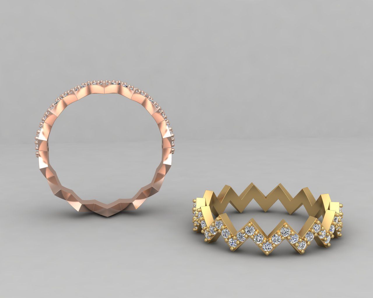 Minimal Zigzag ring 142-MW 3D print model_1