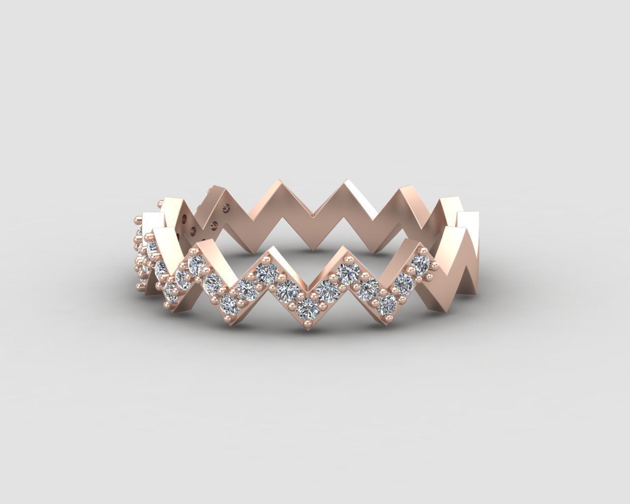 Minimal Zigzag ring 142-MW 3D print model_7