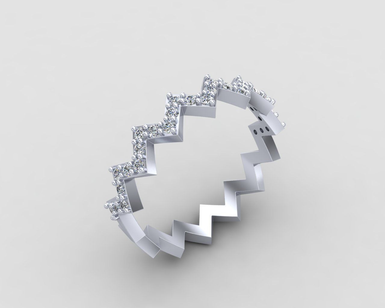Minimal Zigzag ring 142-MW 3D print model_14